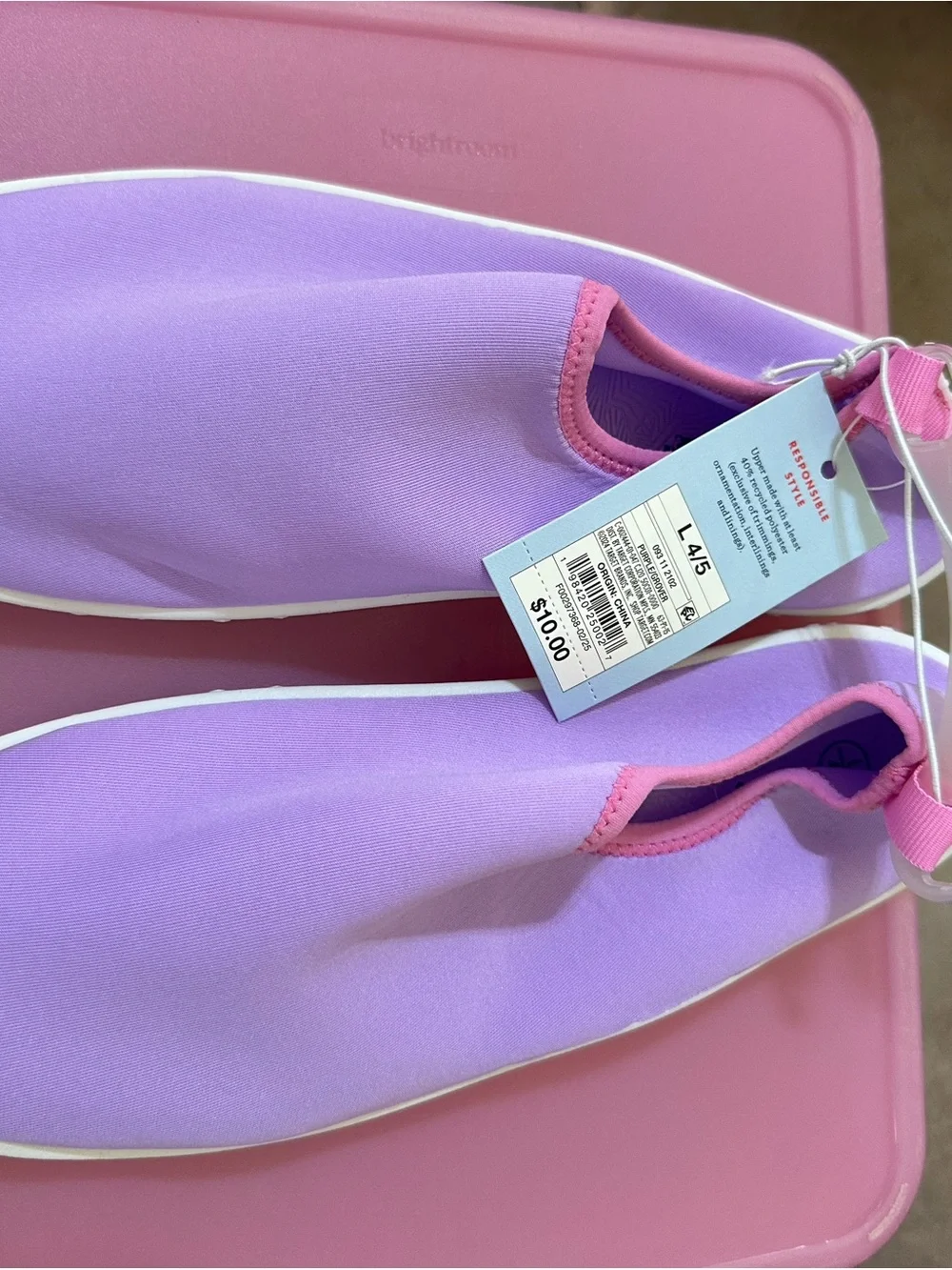 Cat & Jack Lilac Water Shoes with Pink Trim